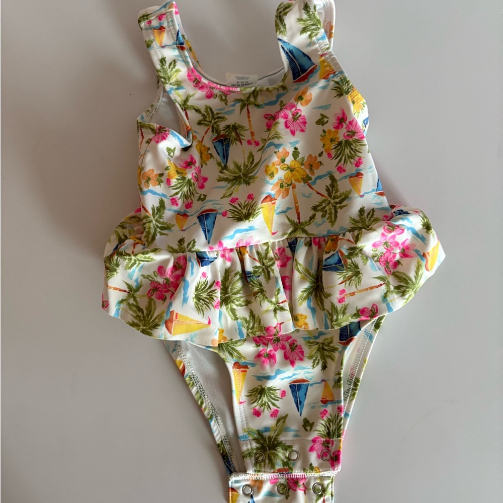 Tropical Print Kids Swimsuit
